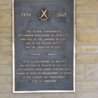 Plaque to the Cameron Highlanders of Ottawa.JPG