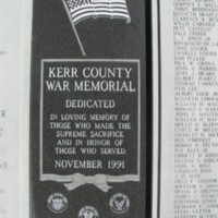 Kerr County TX Wars of 20th Century Memorial 5.JPG