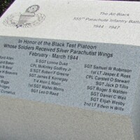 All Black 555th Parachute Test Battalion Marker Fayetteville NC.JPG